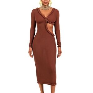 Brand new brown bodycon dress with cut out